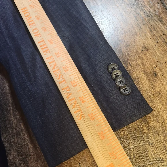 Loro Piano Super 130's Cremieux Blazer Men 44L Blue Grid Check Sport Coat Jacket - Picture 9 of 10